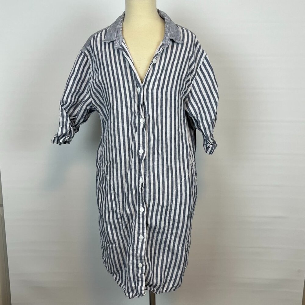 Fifteen Twenty Blue & White Striped Button-Down Dress ((size XS))